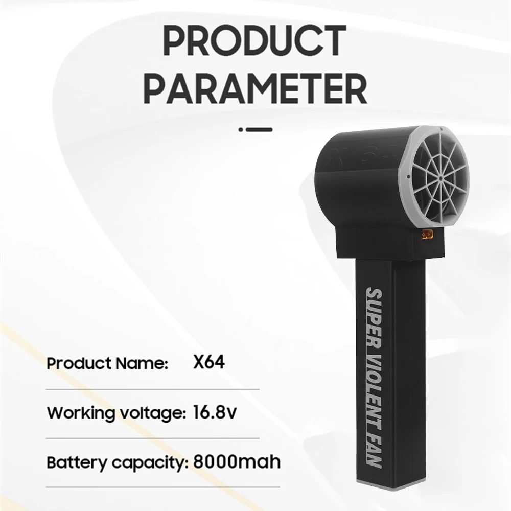 

X64 Powerful Turbo Jet Fan Violent Blower Handheld Turbo Jet Fan Brushless Motor Thrust 1000G 8000mAh Rechargeable Turbo Blower