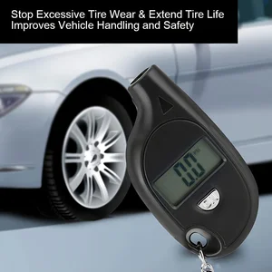 Mini Keychain Portable Style Digital Tire Meter LCD Display Testor Pressure Car Air Meter Motorcycle Safety Automobile 8 Main Pressure Meter Sales - №4