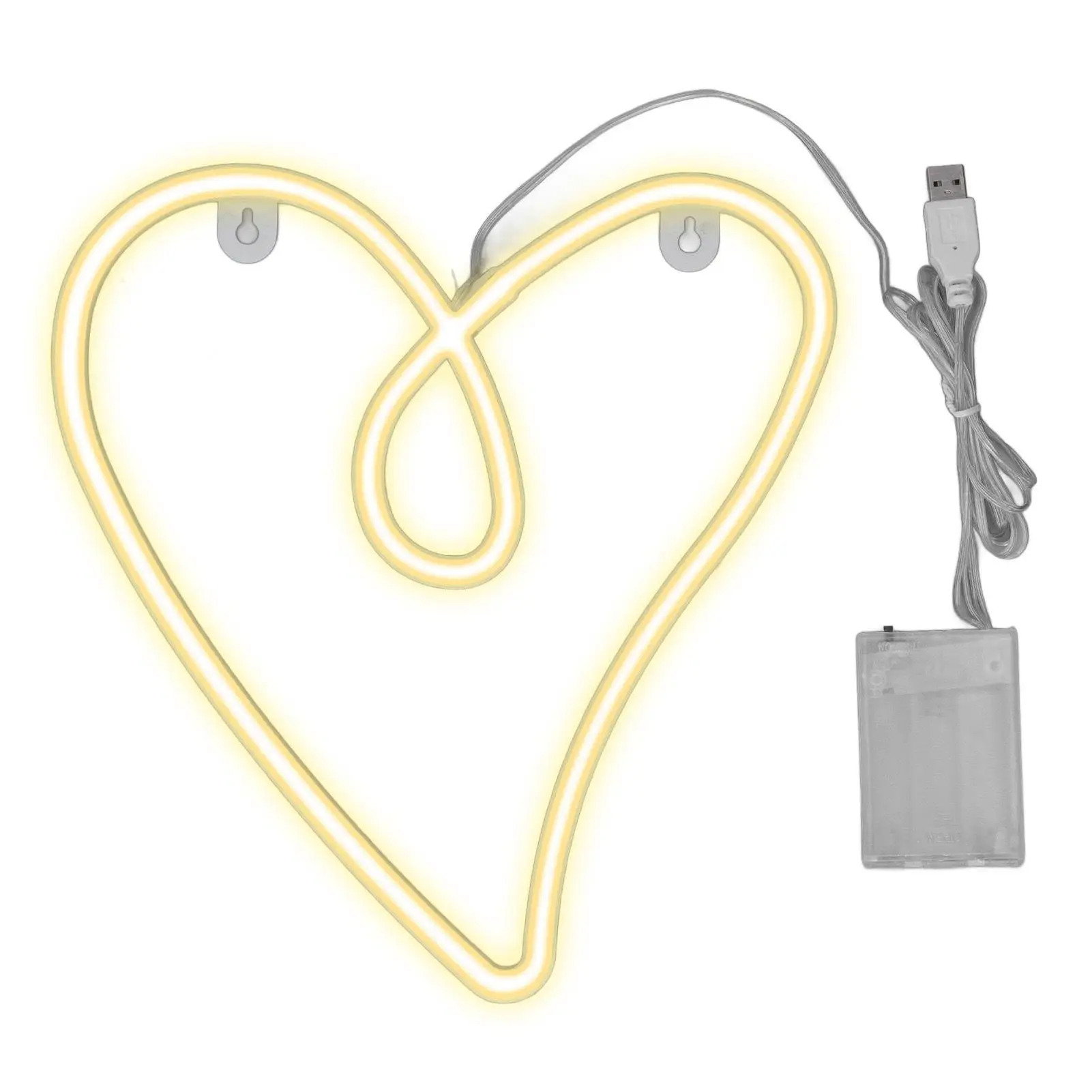 

Heart-Shaped Neon Light Lamp - Dual Power Supply for party Decor & Events