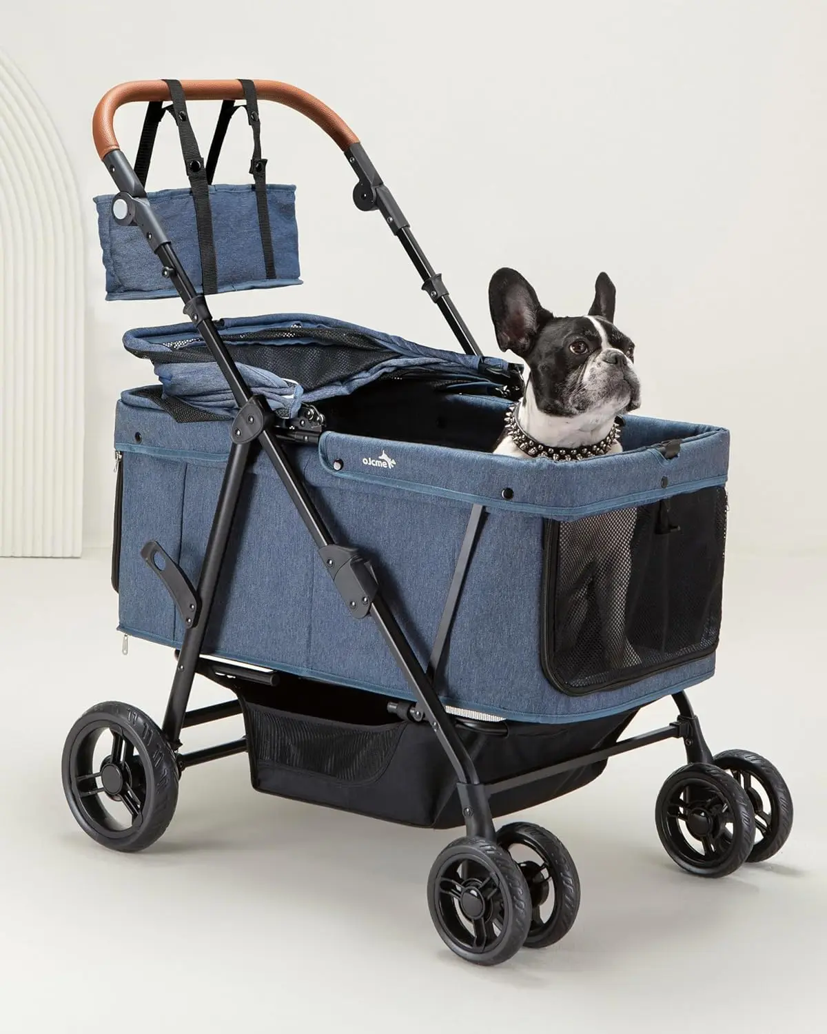 

Heavy Duty Dog Stroller for Large & Medium Dogs, 132 lbs Capacity, Foldable & Ventilated, Pink or Navy