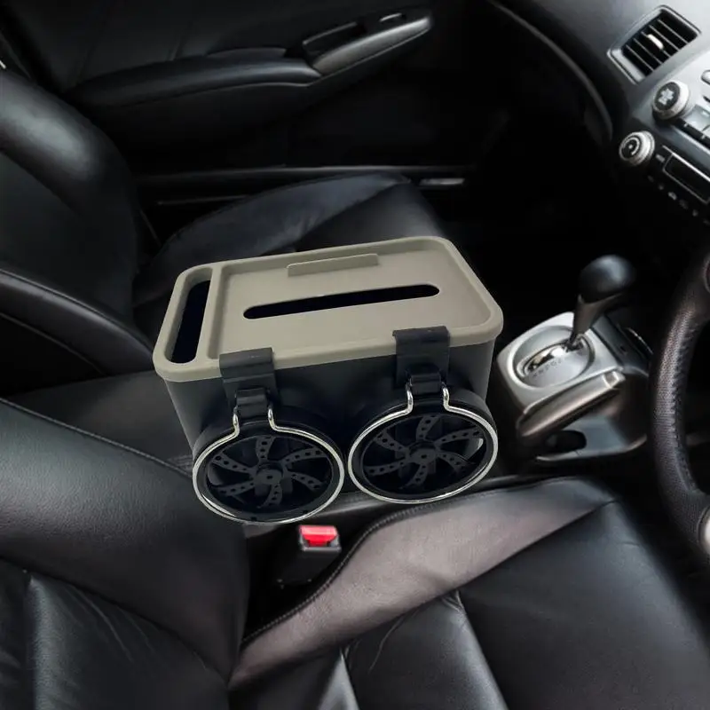 Car Armrest Storage Box Upgrade Box Water Cup Holder Vehicle-Mounted Tissue Box Coffee Cup Holder Multifunctional Organizer Car