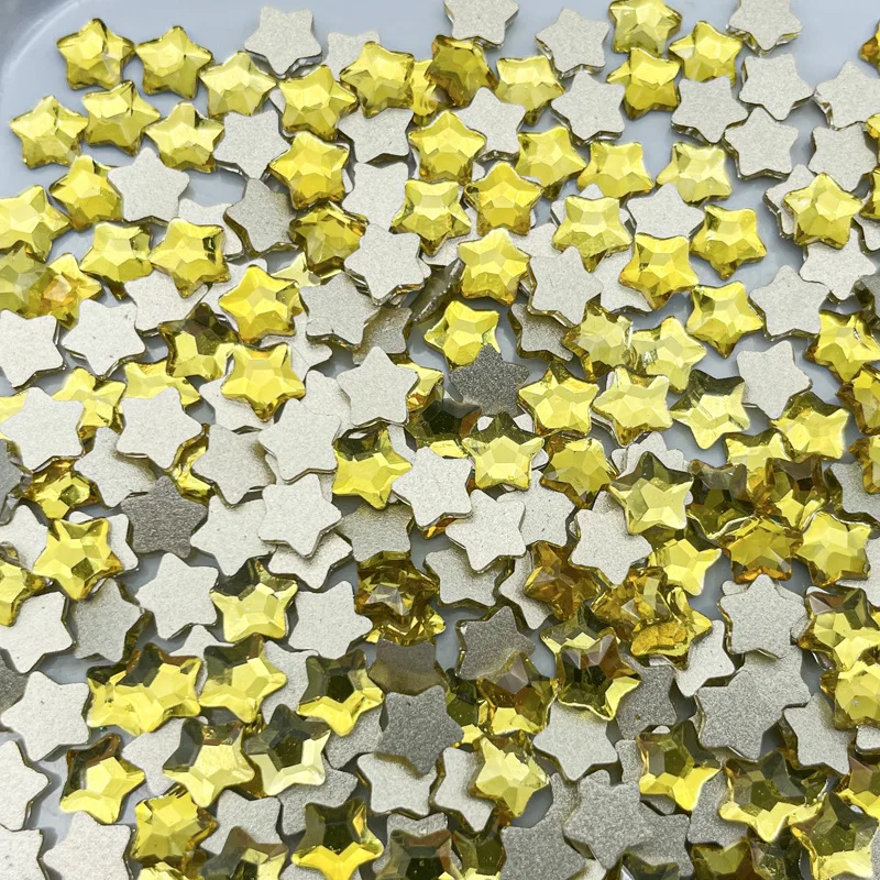 100Pcs Multi-Colors Glass Star Nail Art Rhinestones 6mm Flatback Mini Gems Stones For DIY Nail Art Strass Accessories Manicure