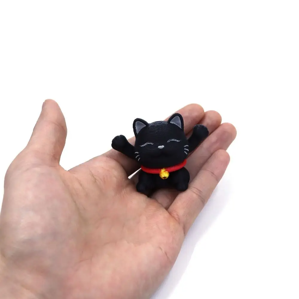 Creative Telescopic 3D Printed Spiral Cat Passthrough Rotating Cat Ornament Animal Sculpture PLA Material Kitten Figurines
