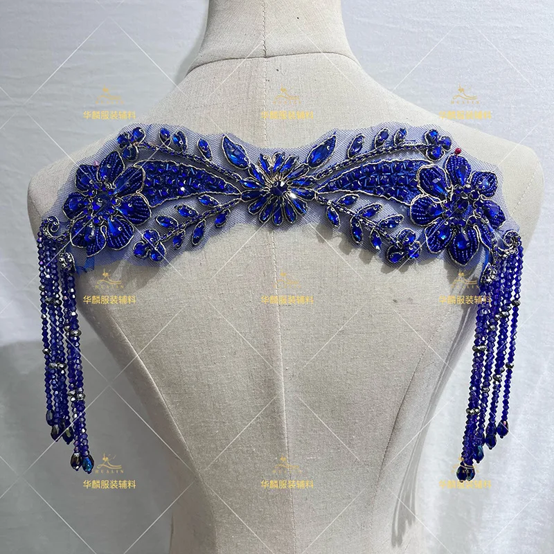 มือลูกปัด Fringe Trim พร้อมจี้ DIY Embellishment สําหรับชุด Bra Collars แพทช์หรูหรา Headscarves อุปกรณ์เสริม