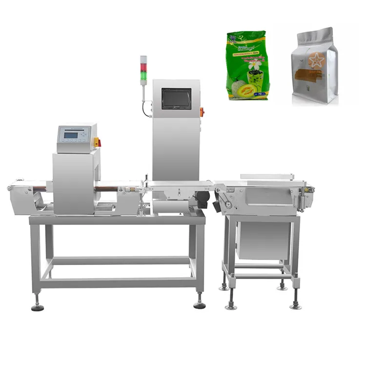 High efficiency 304SS factory food metal detector and check weigher combination machine