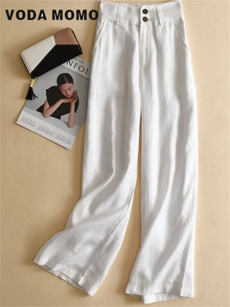 

New Summer High Waist Casual Bottom Wide Leg Pants Women Clothes Trousers Versatile Loose Baggy Pants Solid Pants Korean Fashion