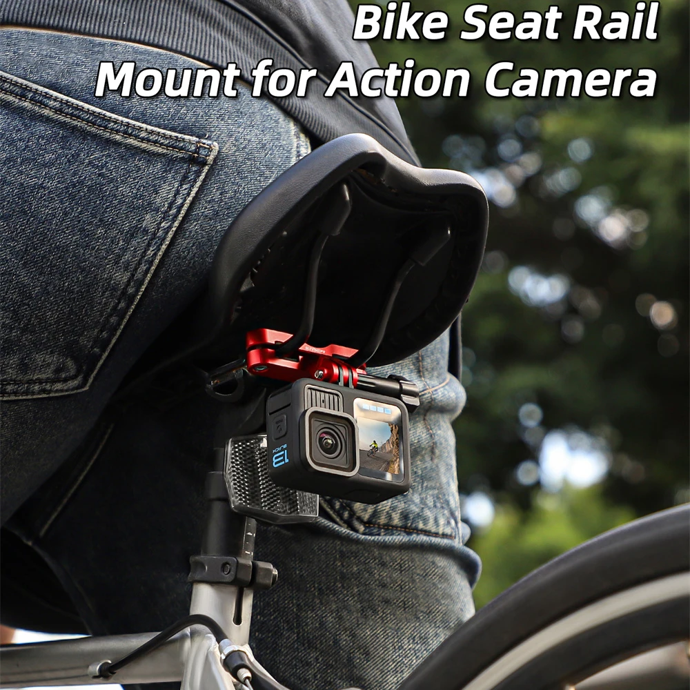 حامل السكك الحديدية لمقعد الدراجة/الدراجة لـ DJI OSMO Action5 4/Insta360 ACE Pro/Gopro Hero ملحقات رياضية قفل المسمار الإفراج السريع