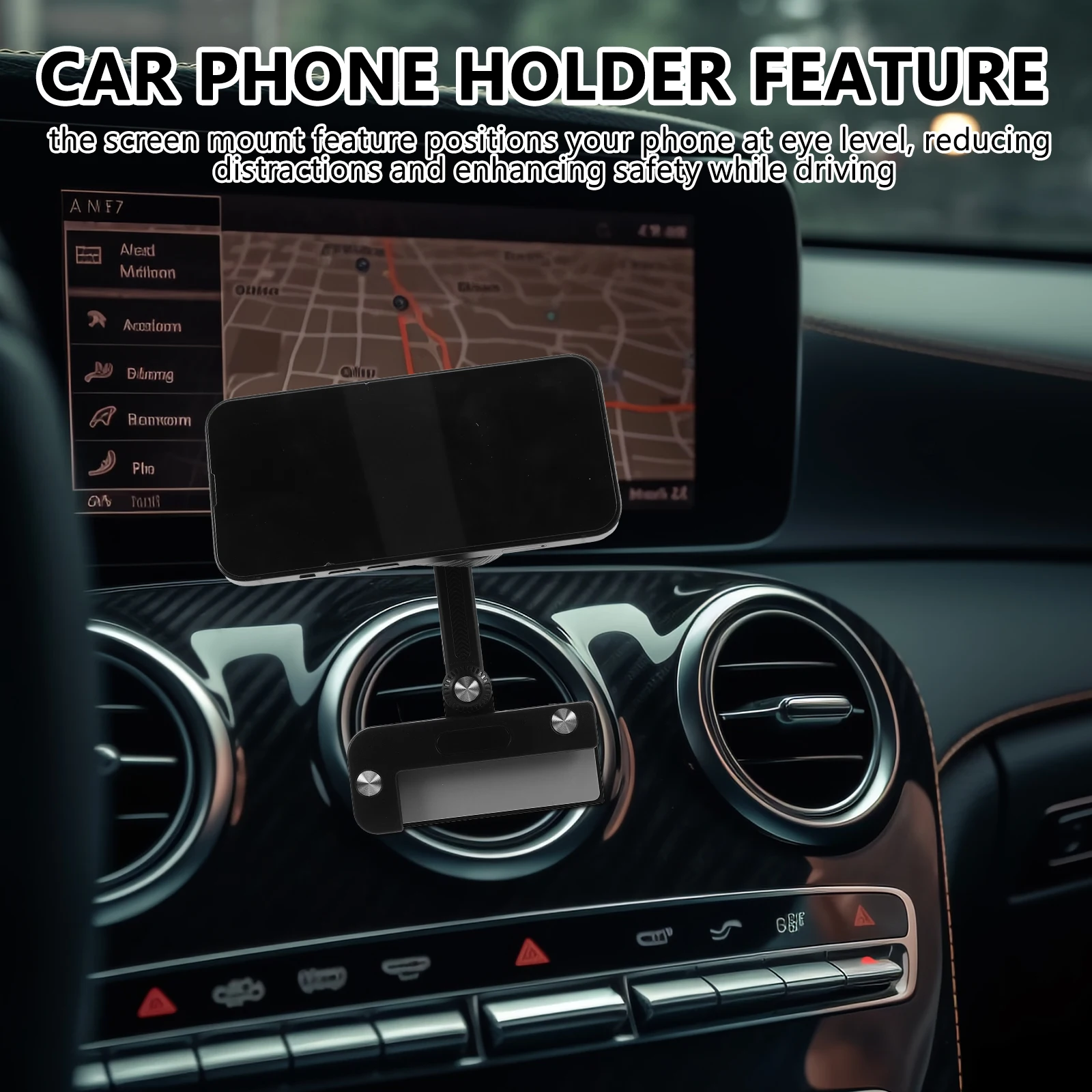 

Adjustable Car Phone Holder With Magnetic Mount For Windshield Dashboard Air Vent Universal Mobile Stand Eye Level Navigation