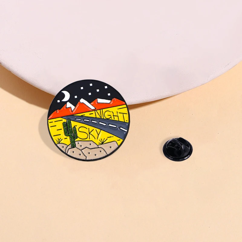 Creative Travel Brooch Falls Moon Mountain Outdoor Adventure Camping Cup Mountain Tent Coconut Park Heart Badge Punk Pin Jewelry image 6