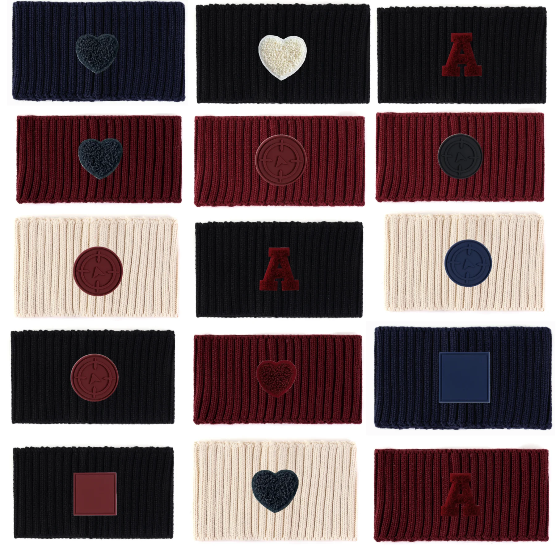 

Fashion Outdoor Knitted Ear Warmmer For Girls Hair Accessories knitted Headbands For Women letter patch Ear Headband girl band