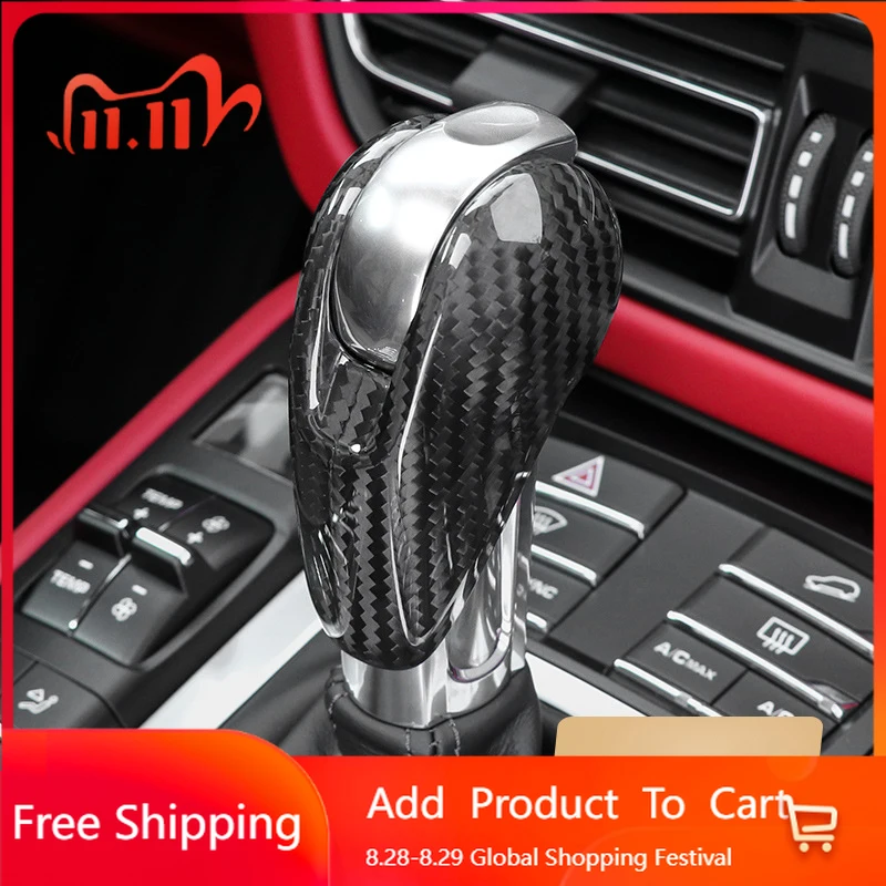 

Внутренние наклейки из настоящего углеродного волокна для Porsche MACAN 718 911 Panamera 970 Cayman Boxster 2009-2021, автомобильная крышка переключения передач Tr