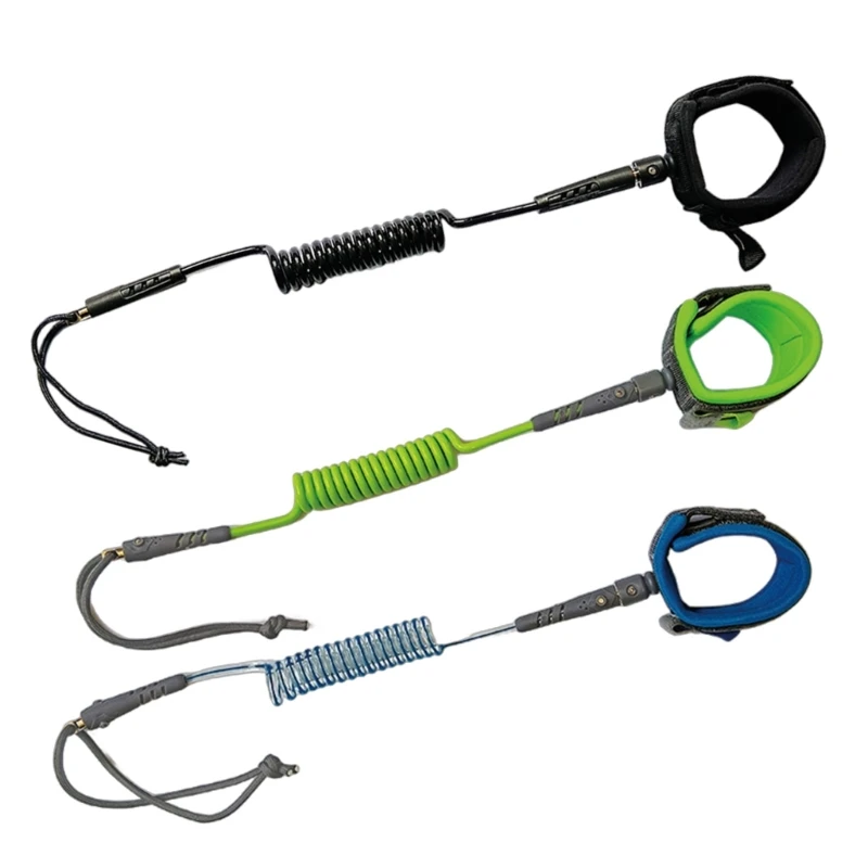 

Y1UB Surfings Leashes Paddles Board Ankle Strap Cuffs Cord Adjusted Coiled Surfboard Leashes Spring Leg Foot Rope