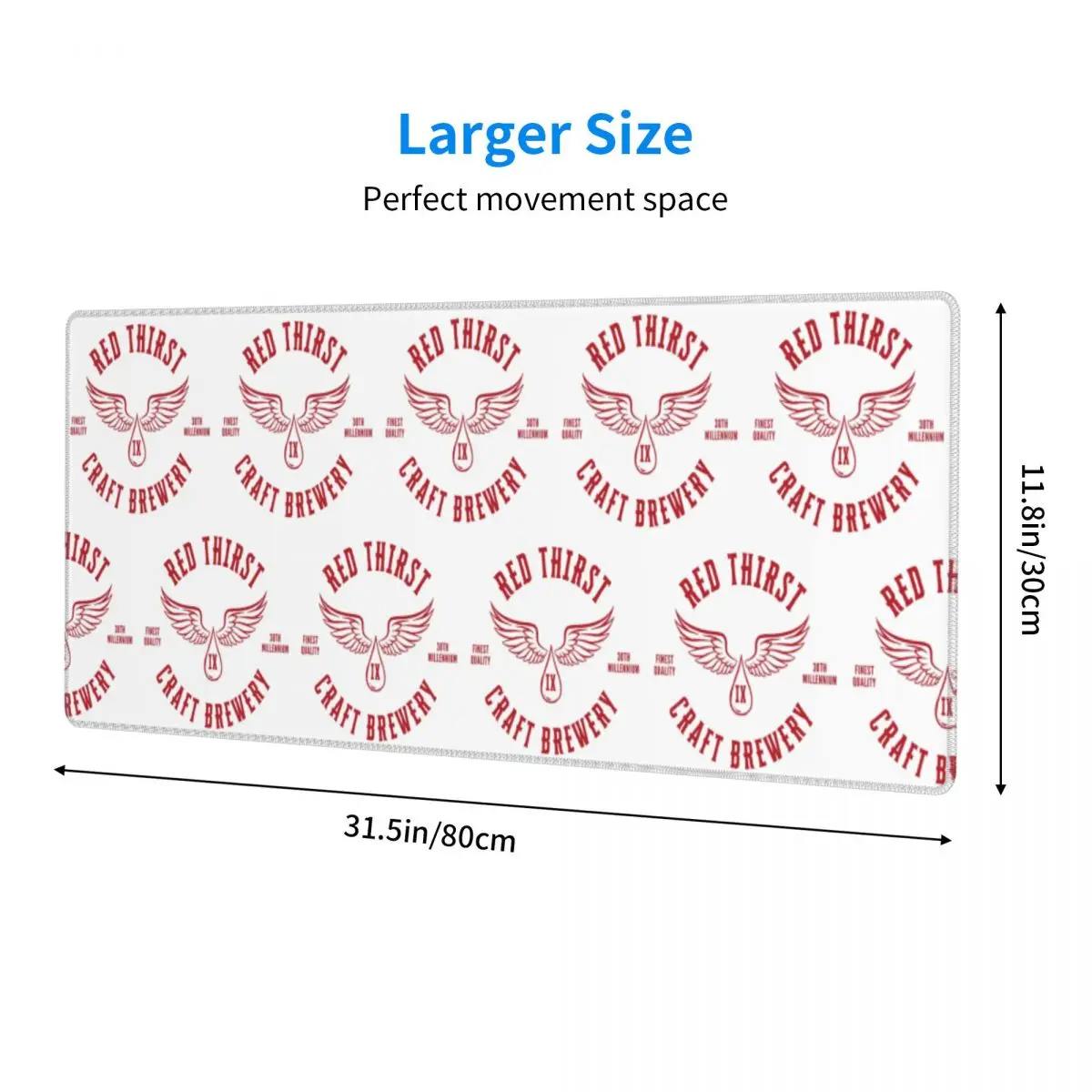 Red Thirst Craft Brewery Large Mouse Pad Computer Keyboard Mouse Mat Gaming PC Laptop Desk Mat Office Accessories Table Mats