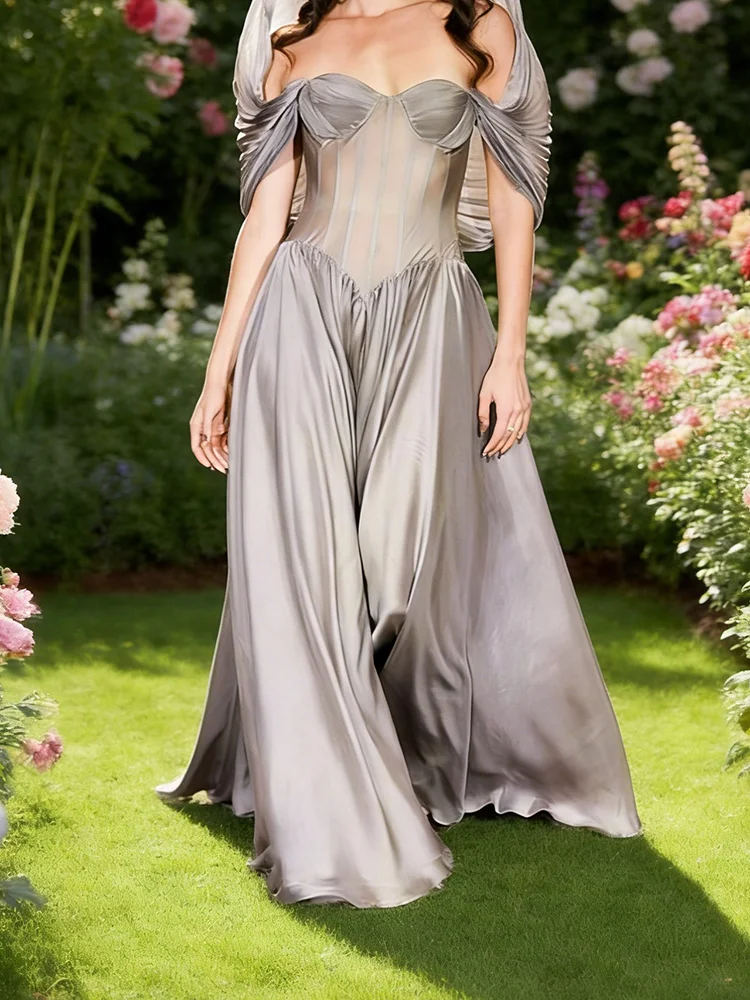 

Classic Off Shoulder Sweetheart Sleeveless A-Line Formal Evening Dresses Cocktail Party Prom Gowns Customized