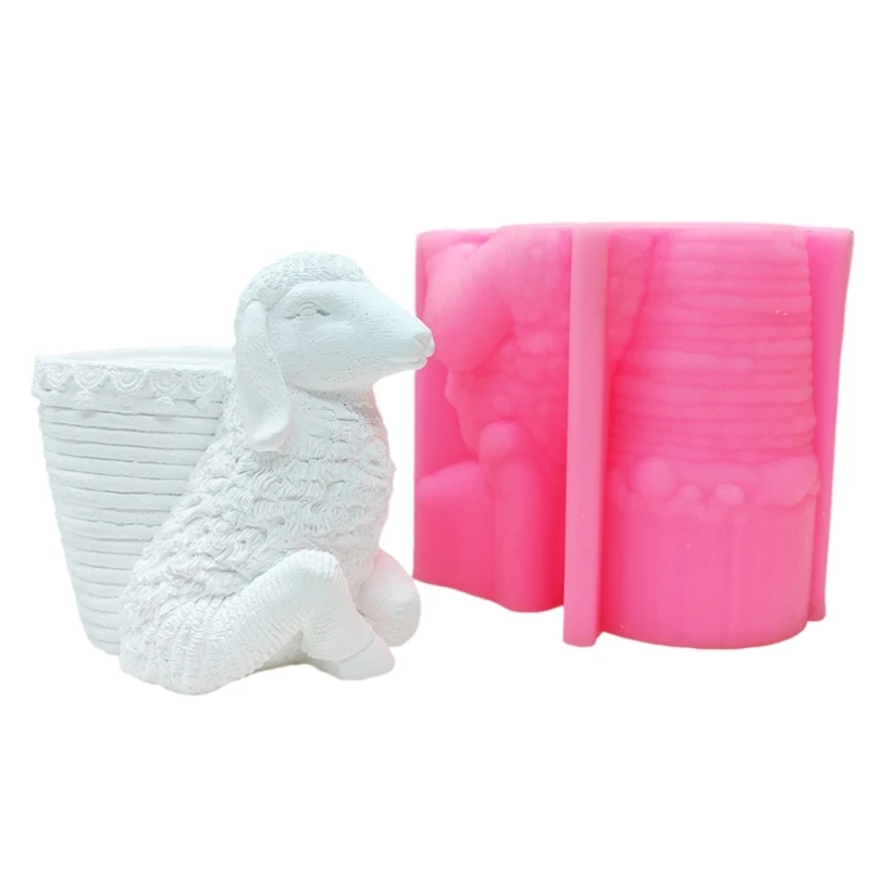 Sturdy Cartoon Sheep Succulent Planter Mold With Pen Holder Feature In Silicone