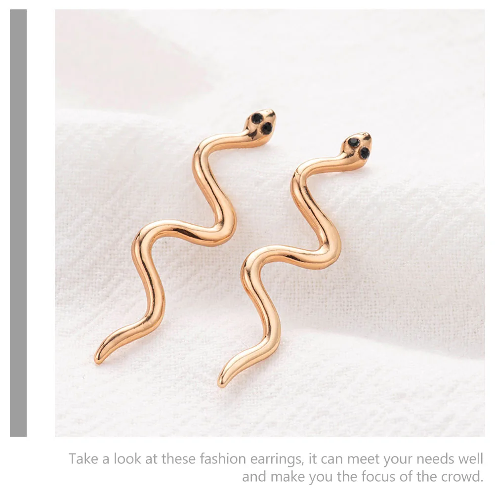 

1Pair Snake Earrings Women Stud Statement Trendy Jewelry Fashion Accessories for Travel Party Daily Snake Earrings