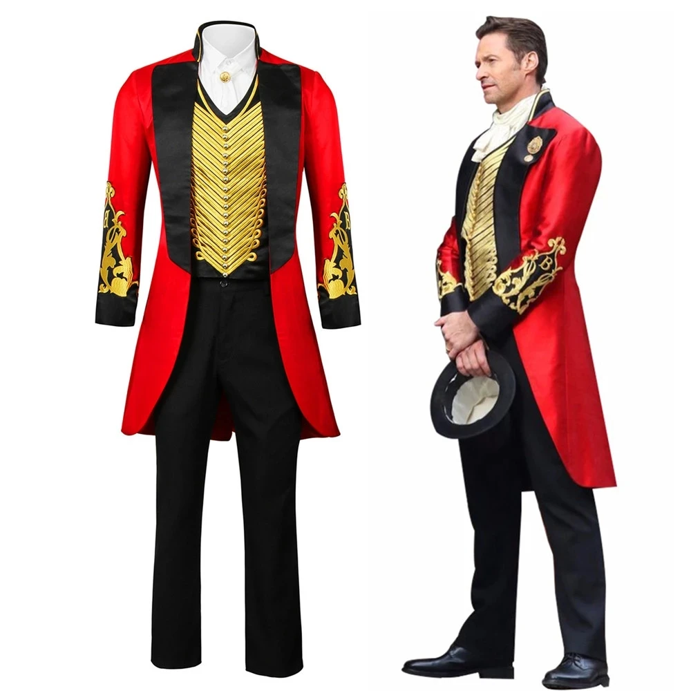Disfraz de The Greatest Showman P.T.Barnum, chaleco para hombres adultos, uniforme, traje, abrigo, camisa, pantalones, conjunto completo, ropa de Carnaval de Halloween