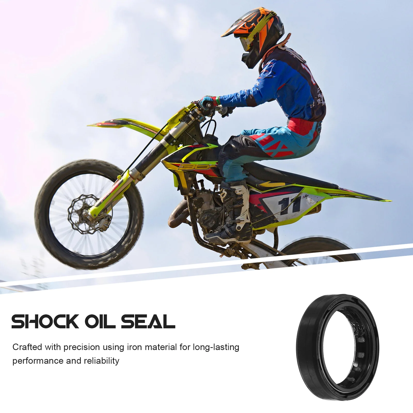 2 Pcs Off-road Motorcycle Oil Seal Front Fork Kit Shock Damper Seals Motocross Black Absorber