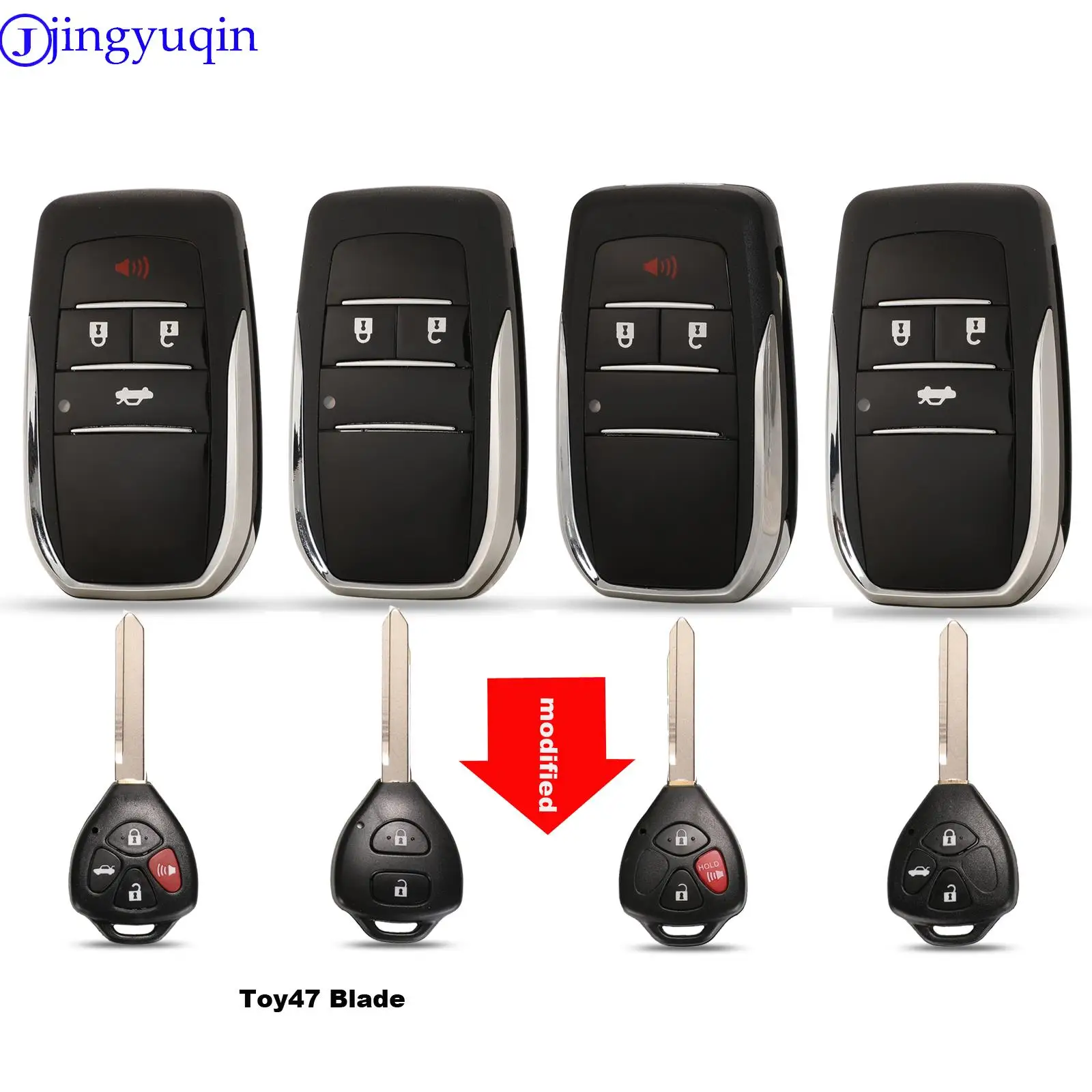 jingyuqin TOY47 Blade Car Key Shell For Toyota Crown Camry Corolla Reiz RAV4 Avalon Venza Matrix Auto Fob Case