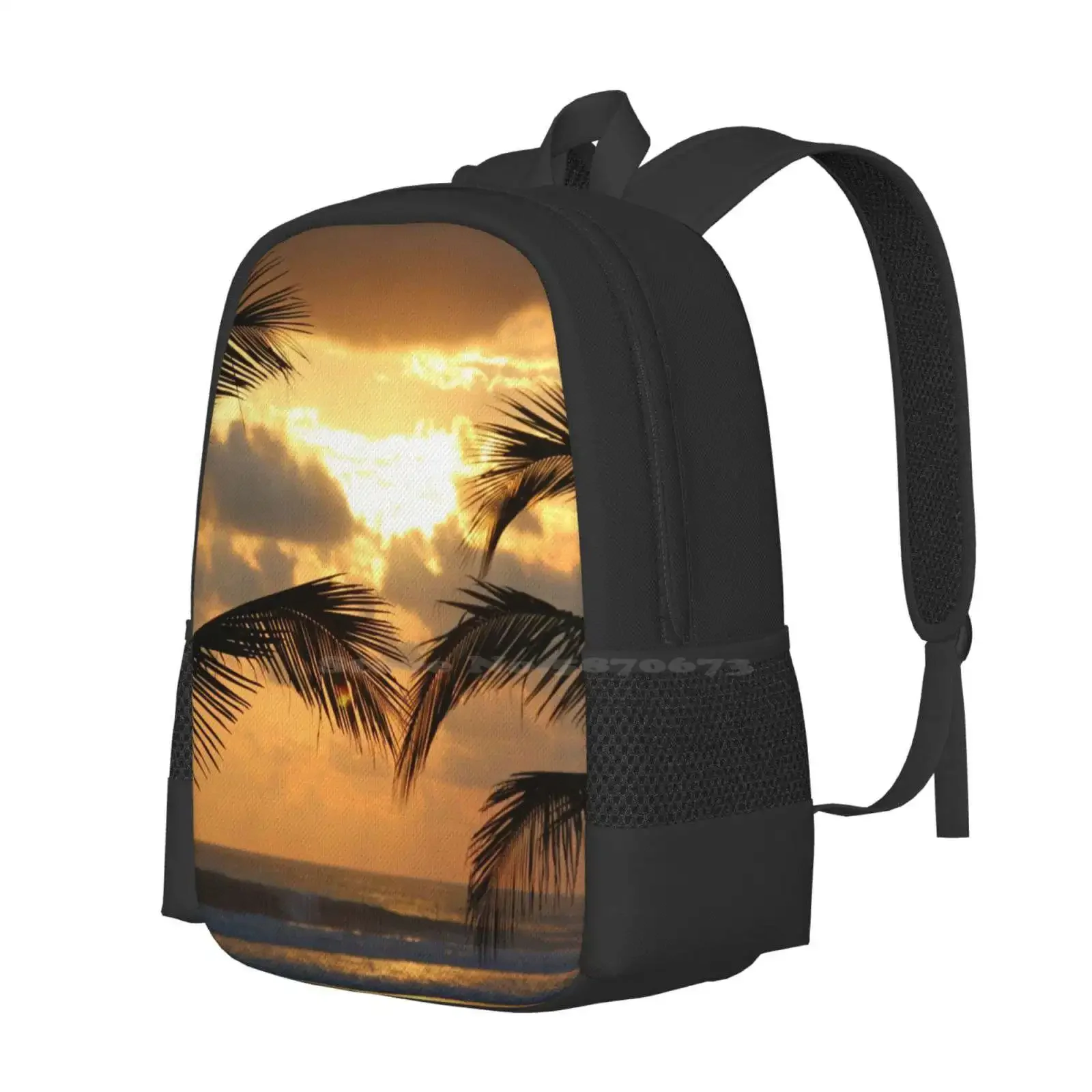 بورا فيدا بيتش رائجة البيع حقيبة مدرسية على ظهره حقائب عصرية للشاطئ غروب الشمس أشجار النخيل ريكا بورا فيدا بالو سيكو أمريكا الوسطى