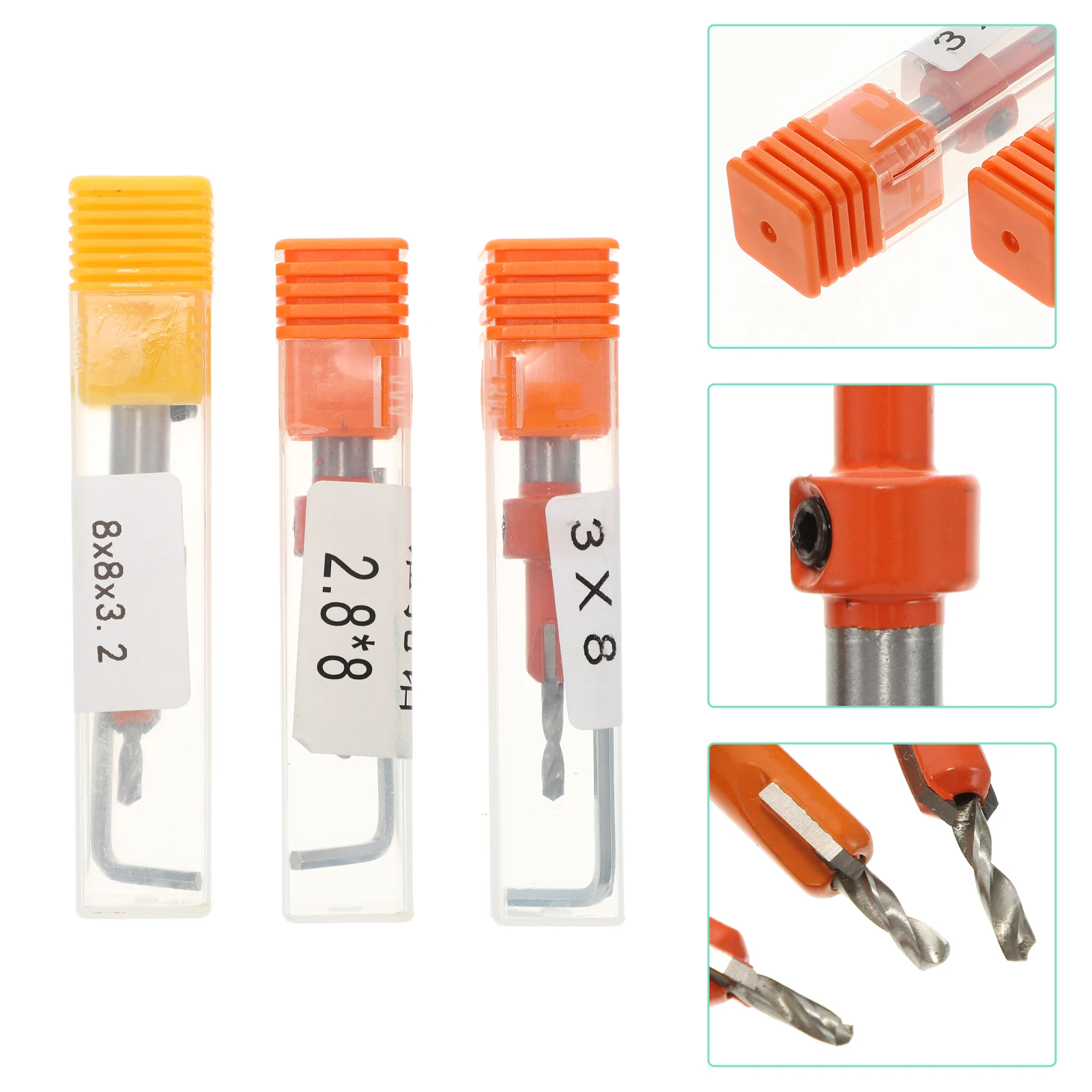 

3 Pcs Drill Bits Steel Durable Woodworking DIY Home Construction Chamfering Countersink Drill Bit Tool Parts