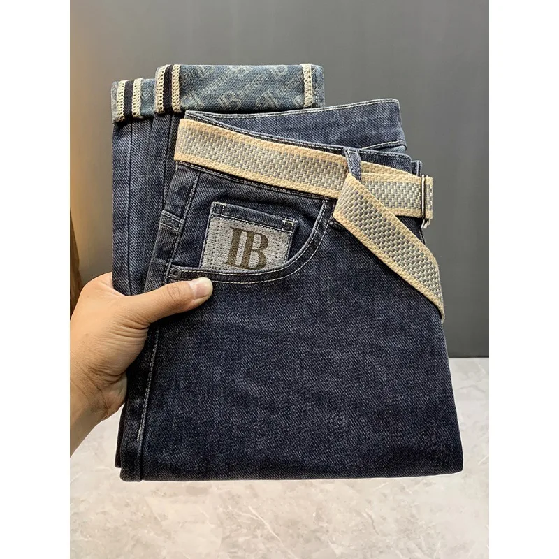 Jeans todo match masculino, calça bonito, roupa de rua casual, elegante, high-end, na moda, novo, 2023