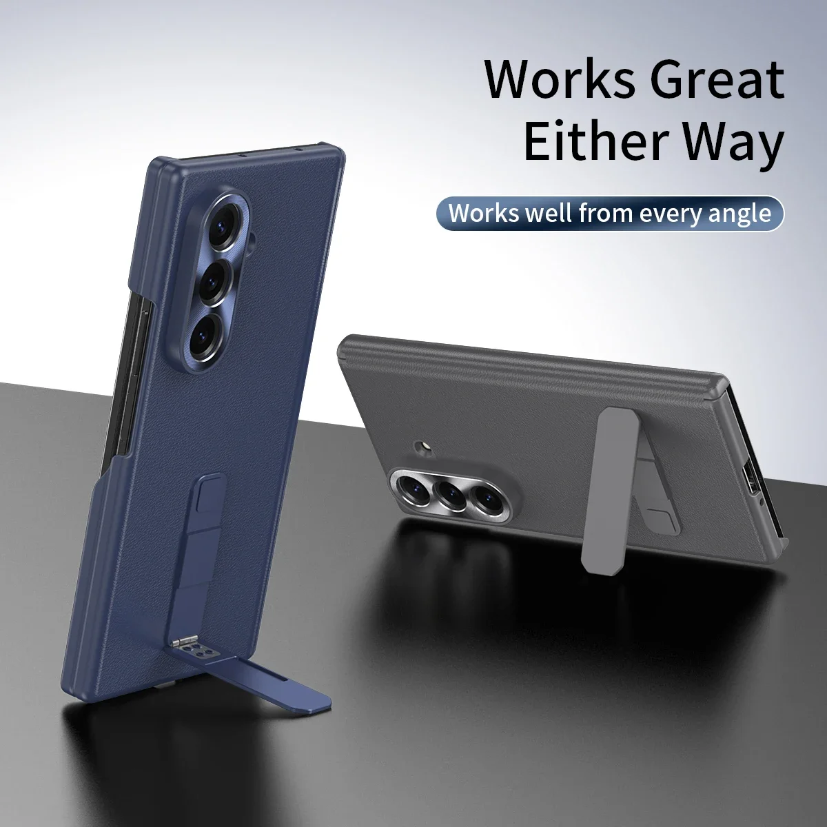 Luxury Leather Flip Case For Samsung Z Fold 7 with Rotatable Flexible Stand Phone Case Fold 6 5 Back Protect Cover