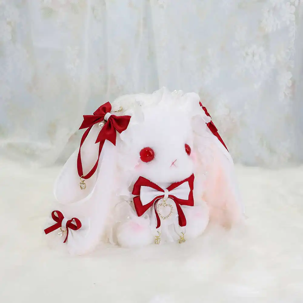 Original Macarons Collection Original Lolita Crossbody Rabbit Bag Birthday Gift Cute Exquisite Doll Pearl Bow Rabbit Bag