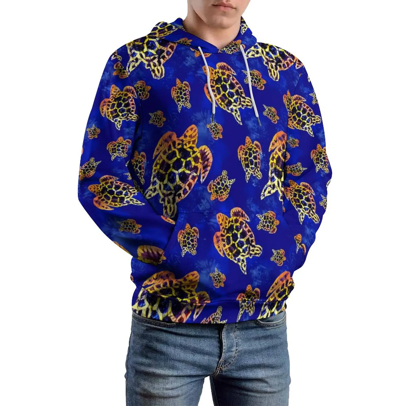 Sea Turtles Batik Loose Hoodies African Art Casual Pullover Hoodie Couple Long Sleeve Hip Hop Hooded Sweatshirts Big Size 5XL