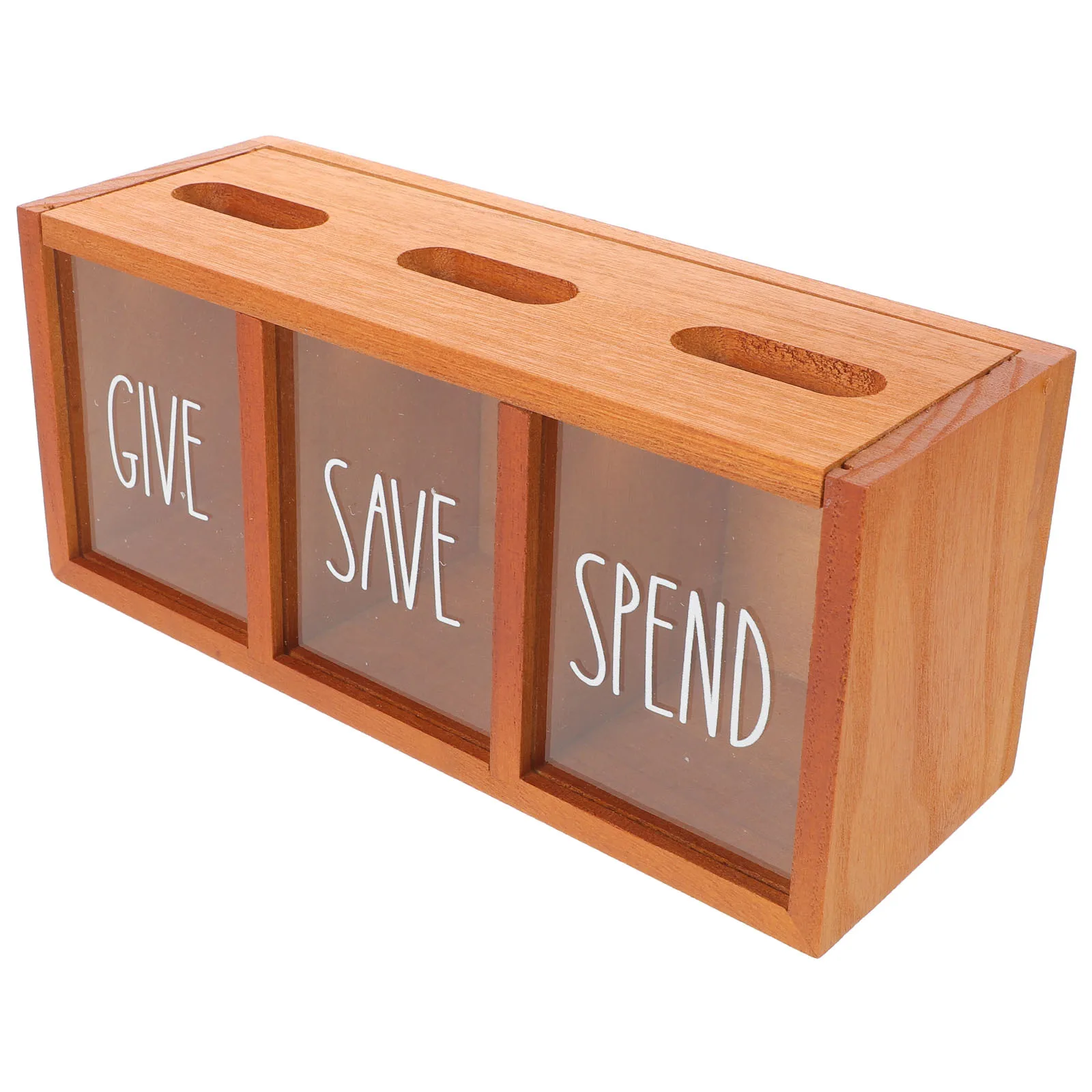 

3 Compartment Wall Mount Piggy Bank Wooden Money Saving Box For Bills Coins Visualized Storage Organizer Adult Bank