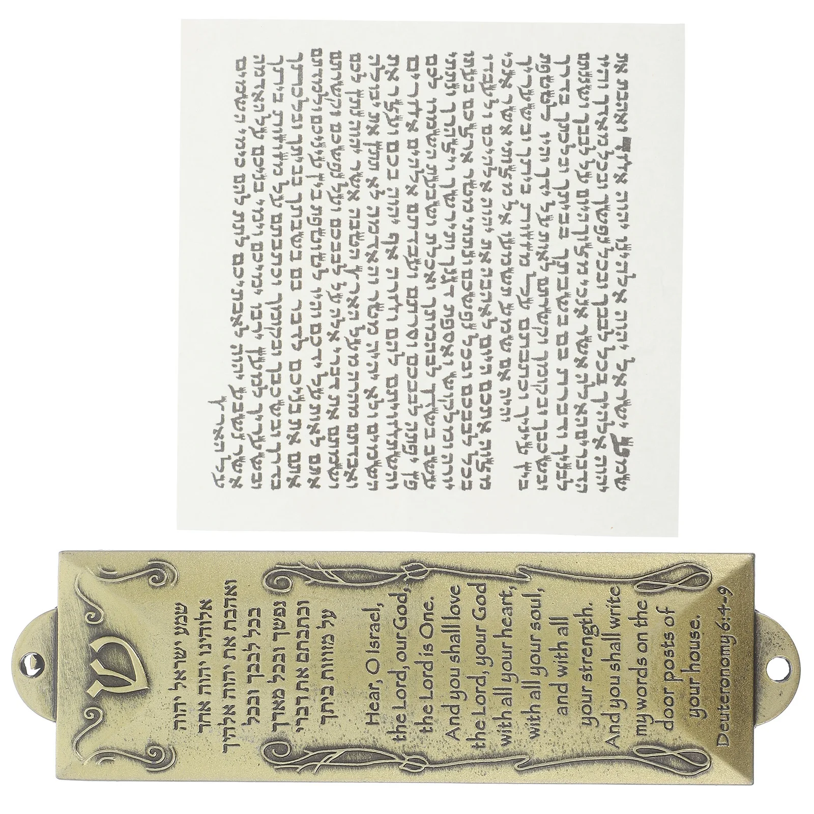 

1 set 1 Set Metal Mezuzah Decor Hebrew Inscription Door Blessing Ornament Home Religious Decoration