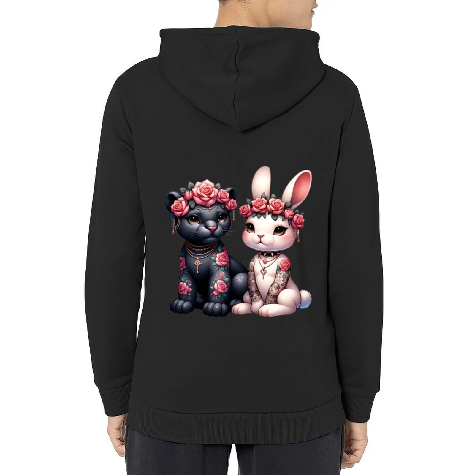 

Bunny and panther Hoodie men clothes mens clothes winter clothes for men japanese hoodie