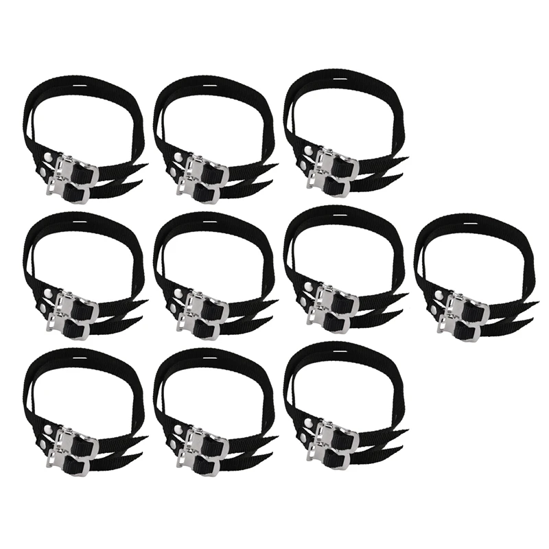 10 Pairs Bicycle Pedal Band Cycling Spinning Non Skid Shoe Toe Casing Tie Harness Strap Rope Bike Riding Safety Belts