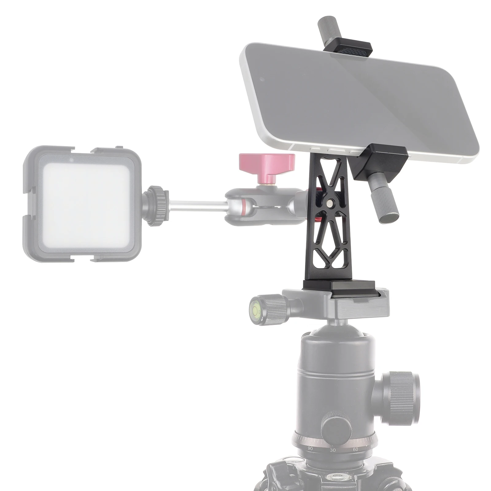 حامل مشبك معدني عالمي للهاتف ، حامل ثلاثي القوائم قابل للدوران ، حامل هاتف مثبت ، حامل عمودي أفقي لسطح المكتب لتسجيل الفيديو