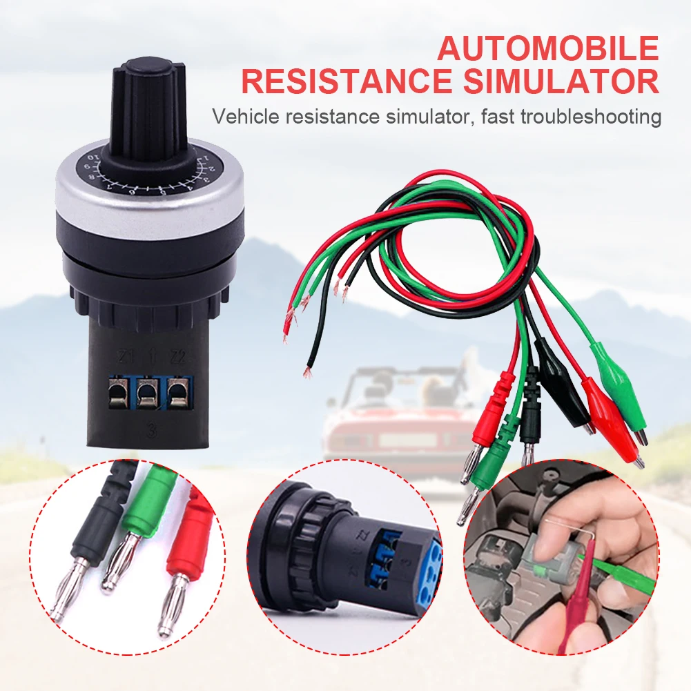 

Car Circuit Tester Sensor Signal Resistance Simulator Fuel Diagnostic Tool Analog Generator Resistance Sensor for Circuit System