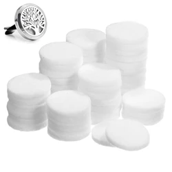 50pcs Perfume Diffuser Cotton Pads Refill Pads for Essential Oil Necklace Aroma Pendant Car Air Freshener Interior Accessories