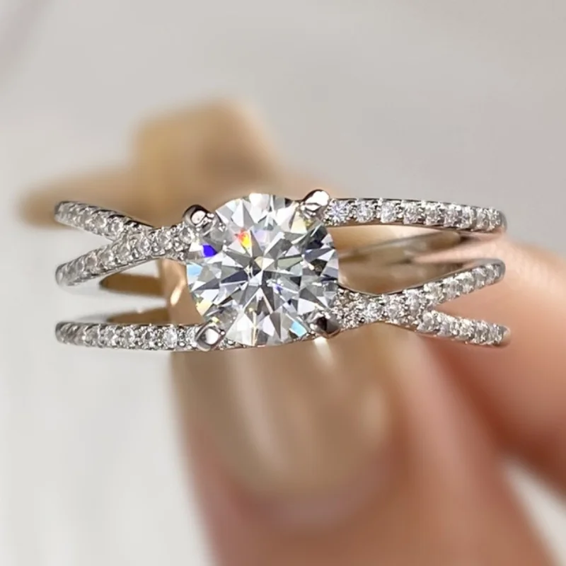 

GRA Элитный бренд Муассанит Бриллиант Драгоценные камни Витые кольца для женщин Настоящее серебро 925 пробы Обручальное кольцо Изысканные ювелирные изделия