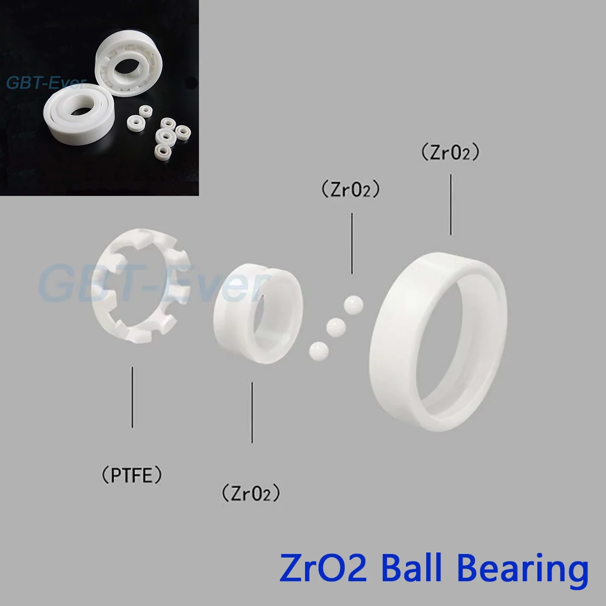 Full Ceramic Bearing 603 604 605 606 607 608 609 696 697 698 699 ZrO2 Ball Bearing Zirconia Oxide Bearing Ceramic Ball Bearings