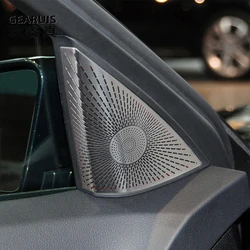 Car Styling Stainless Steel Tweeter Speaker Window B column Audio Stickers Cover Trim For Mercedes Benz C Class W204 2008-2014