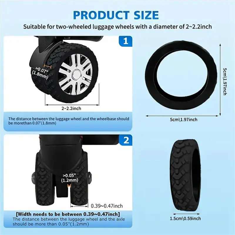 NEW-Luggage Wheels Protector Cover 16Pcs Suitcase Wheels Protective Covers Silicone Wheel Cover For Suitcase