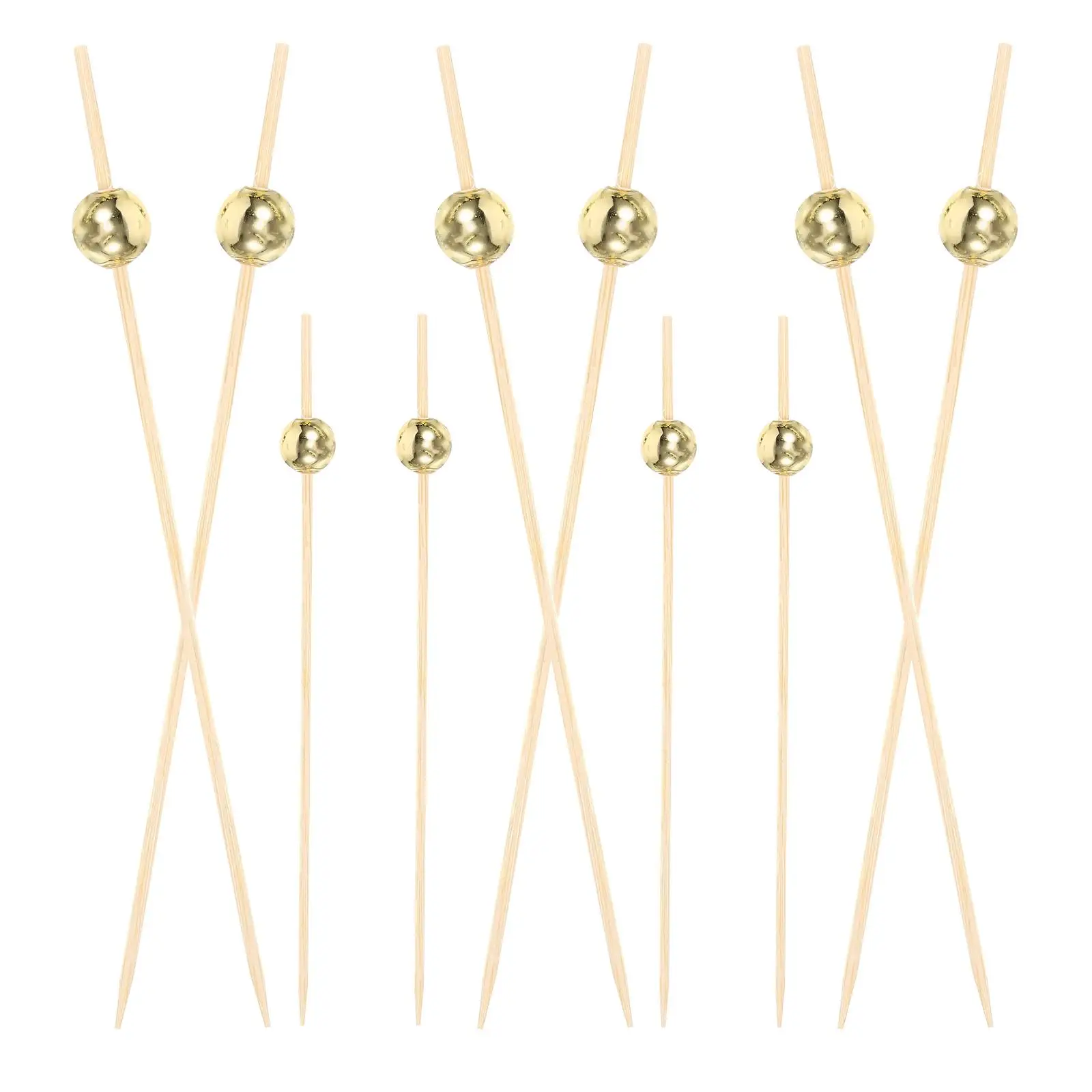 

100 Pcs Sandwich Piercers Appetizer Skewers Fruit Dessert Picks Toothpicks Cocktail Bamboo Party Supply