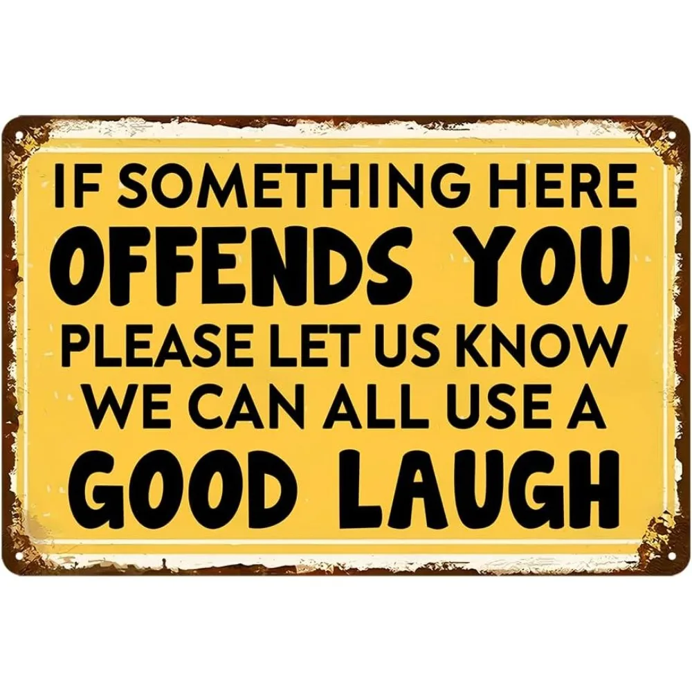 Funny If Something Offends You Vintage Tin Sign - Durable Metal Plaque Wall Decor for Humorous Home Bar Man Cave