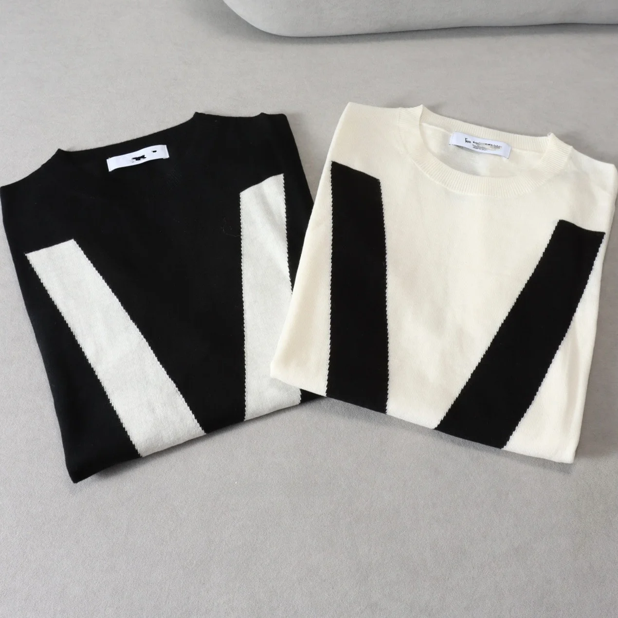 

Вязаный свитер с вышивкой, тонкий, из камерианской шерсти, с круглым вырезом или V-образным вырезом, с крупным цветочным узором, женский пуловер