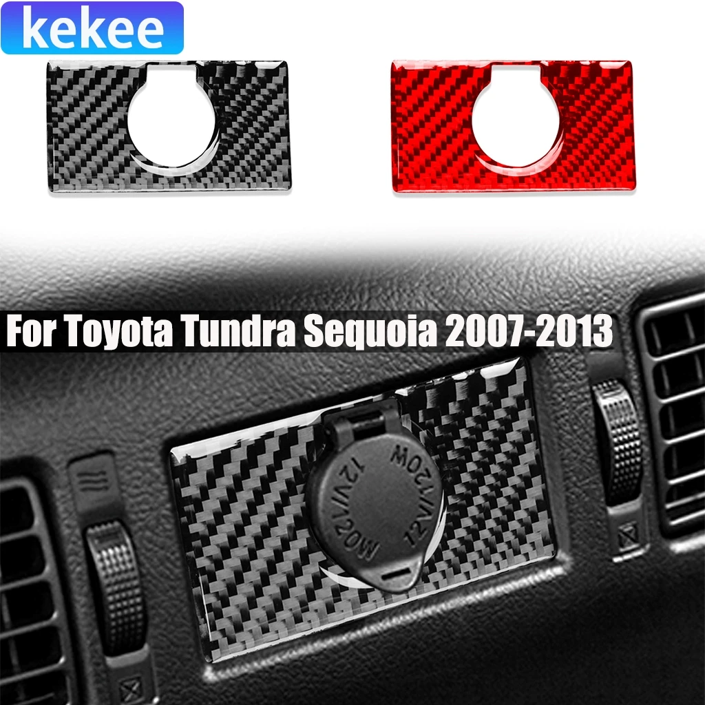 

Carbon Fiber Car Accessories Rear Cigarette Lighter Modified Interior Trim Cover Soft Sticker For Toyota Tundra Sequoia 2007-13