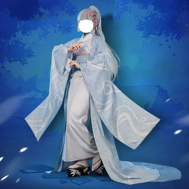 Game Genshin Impact Five Kasen Kamisato Ayaka Cosplay Costume Chinese Style Cosplay Kamisato Ayaka Kimono Halloween Uniform