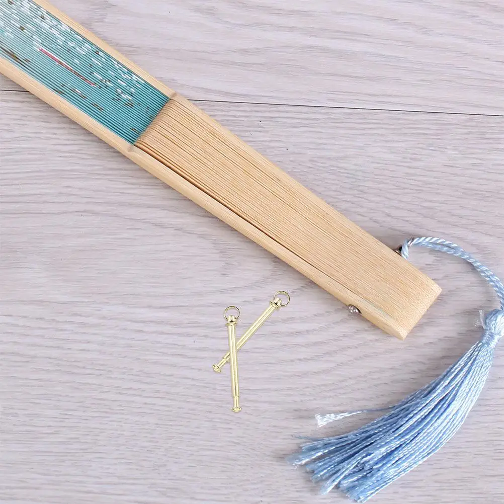 

5 Sets Fan Nail Pendant Bamboo Shaft Electric Wire Handheld Solid Stainless Steel Repair Kit Folding Fan Shafts Rivets Nuts