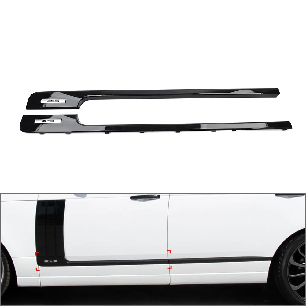 Glossy Black Car Front Door Side Cladding Molding Trim For Land Rover Range Rover 2013-2022 Long Wheelbase Models Only