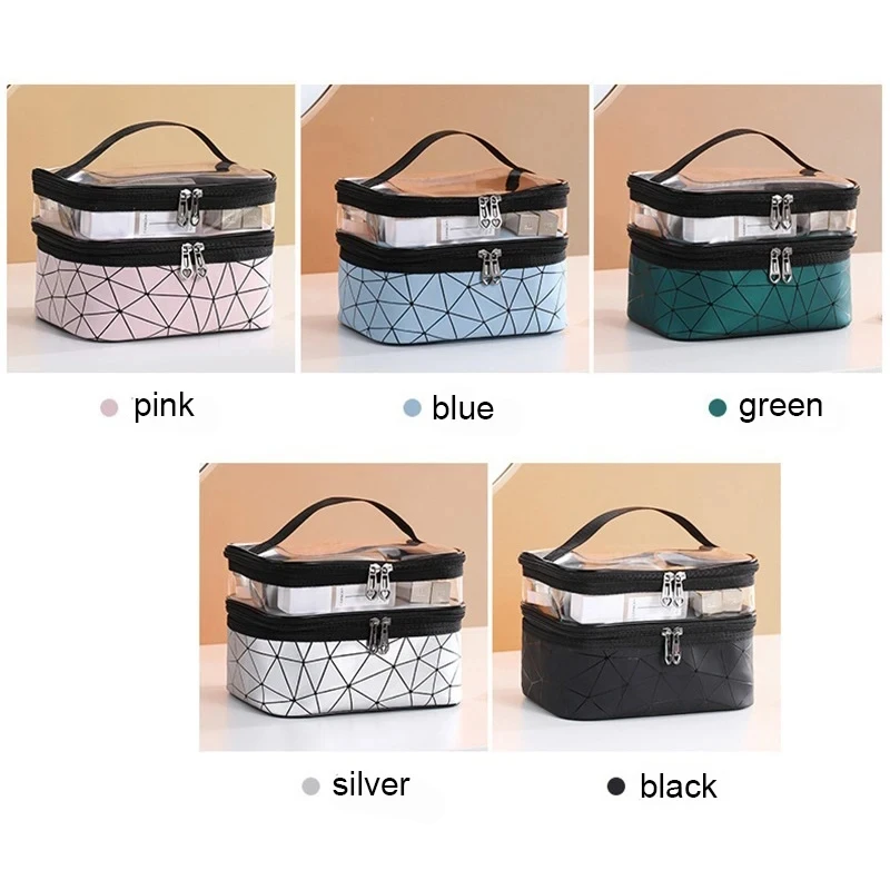 Portable Women Makeup Bag Waterproof High Capacity Toiletries Organizer Storage Cosmetic Cases Zipper Wash Beauty Pouch Travel