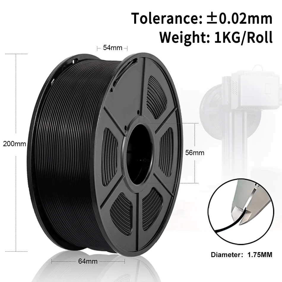 SUNLU 3D Printer Material PETG 1.75MM With Spool High Strength No Bubble 3D 10 Rolls/set Filament PETG Filament 10kg