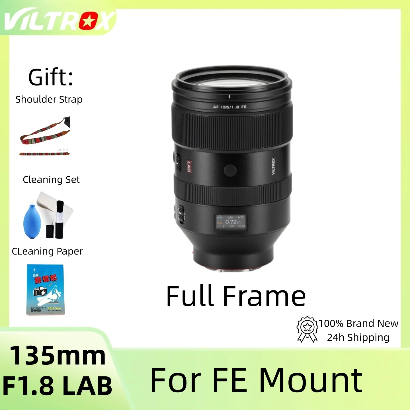 

Полнокадровый телеобъектив VILTROX 135 мм F1.8 LAB AF для крепления Sony E FE A7MIV A7MV A7R5 A9 A7SIII FX30 NEX5N A7CII